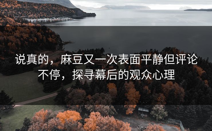 说真的，麻豆又一次表面平静但评论不停，探寻幕后的观众心理