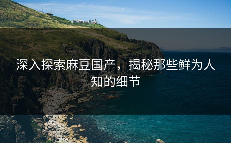 深入探索麻豆国产，揭秘那些鲜为人知的细节