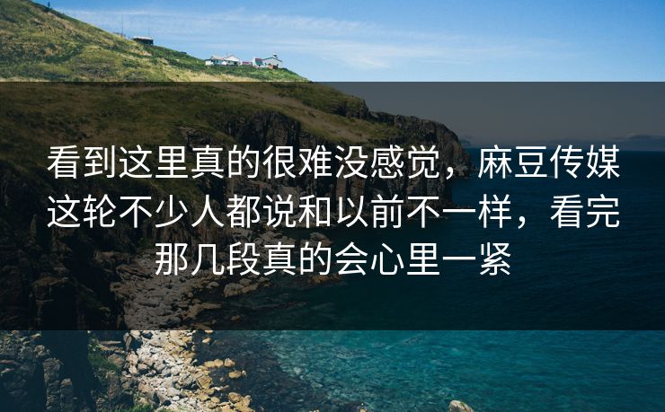 看到这里真的很难没感觉，麻豆传媒这轮不少人都说和以前不一样，看完那几段真的会心里一紧