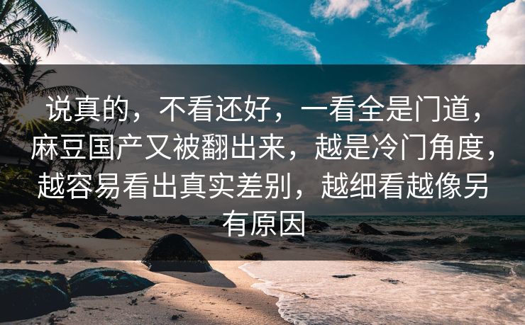 说真的，不看还好，一看全是门道，麻豆国产又被翻出来，越是冷门角度，越容易看出真实差别，越细看越像另有原因